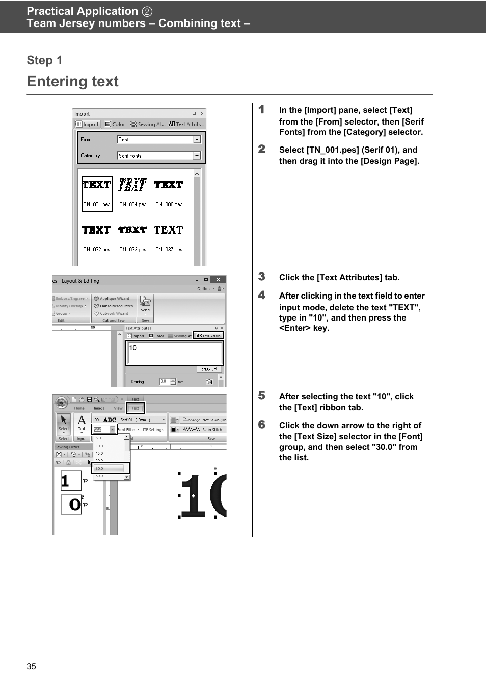 Entering text | Baby Lock Palette 10 (ECS10) Reference Guide User Manual | Page 44 / 116