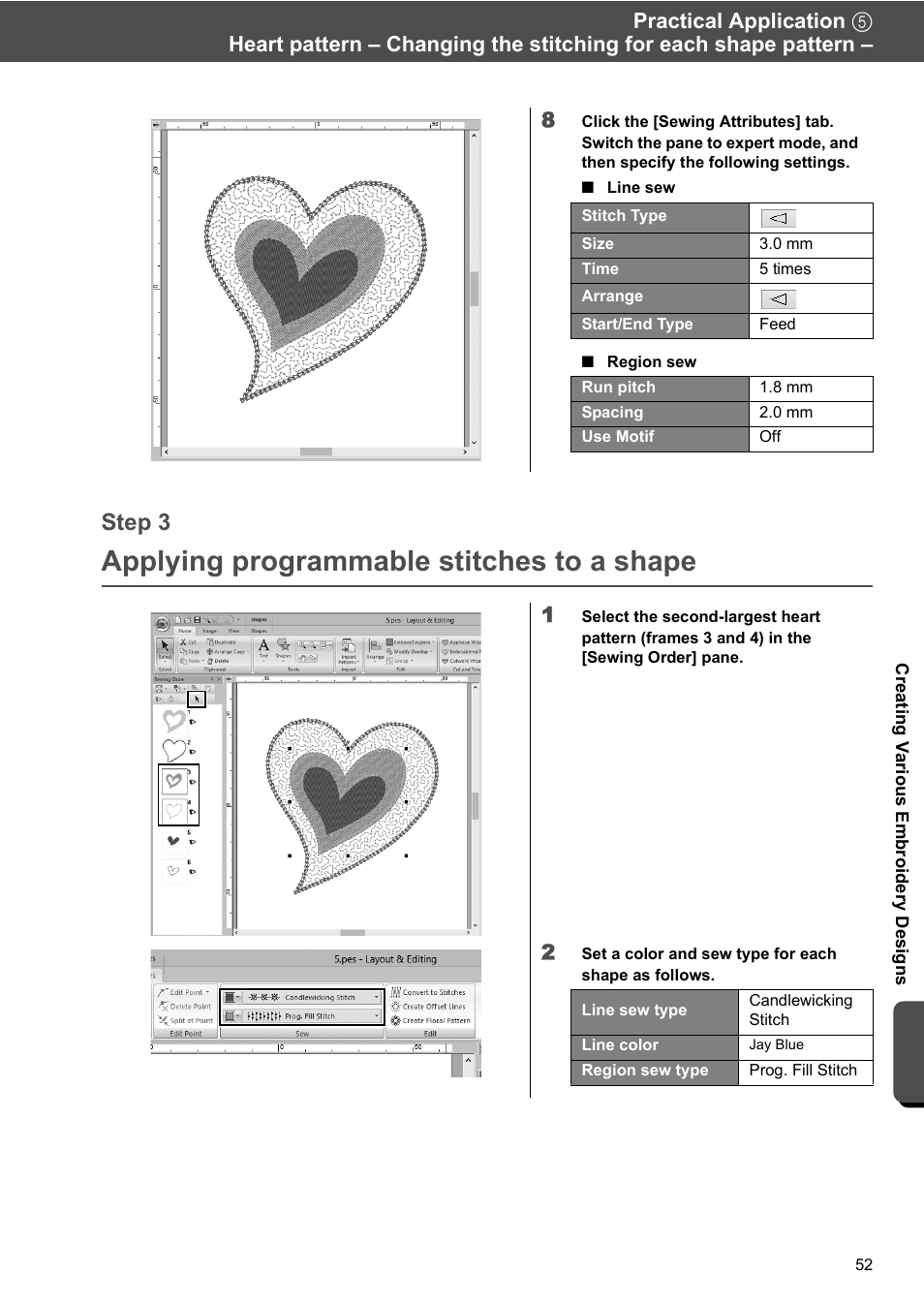 Applying programmable stitches to a shape, Step 3 | Baby Lock Palette 10 (ECS10) Reference Guide User Manual | Page 61 / 116