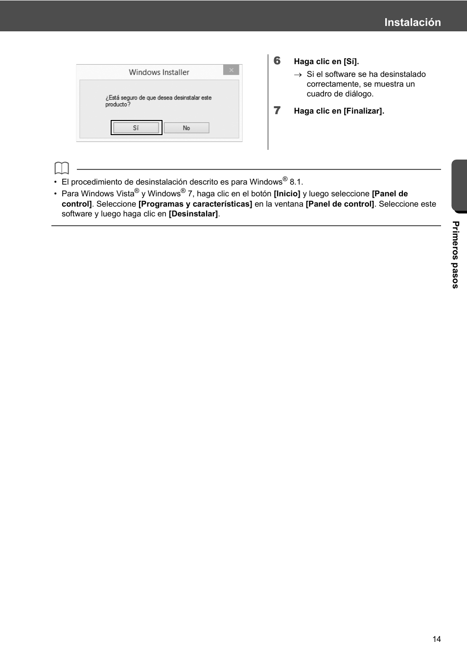 Instalación | Baby Lock Palette 10 (ECS10) Reference Guide User Manual | Page 93 / 116