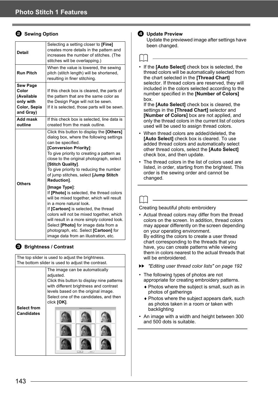 143 photo stitch 1 features | Baby Lock Palette 10 (ECS10) Instruction Manual User Manual | Page 144 / 356