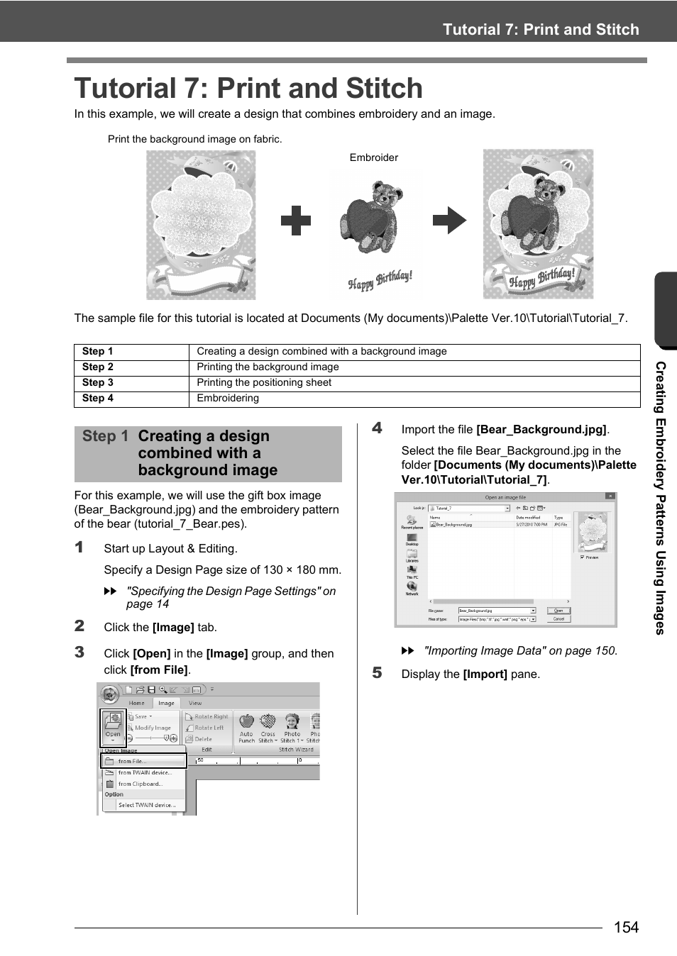 Tutorial 7: print and stitch | Baby Lock Palette 10 (ECS10) Instruction Manual User Manual | Page 155 / 356