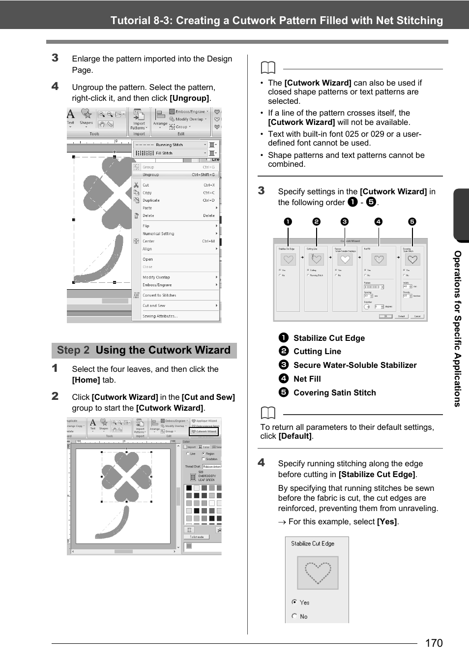 Step 2 using the cutwork wizard | Baby Lock Palette 10 (ECS10) Instruction Manual User Manual | Page 171 / 356