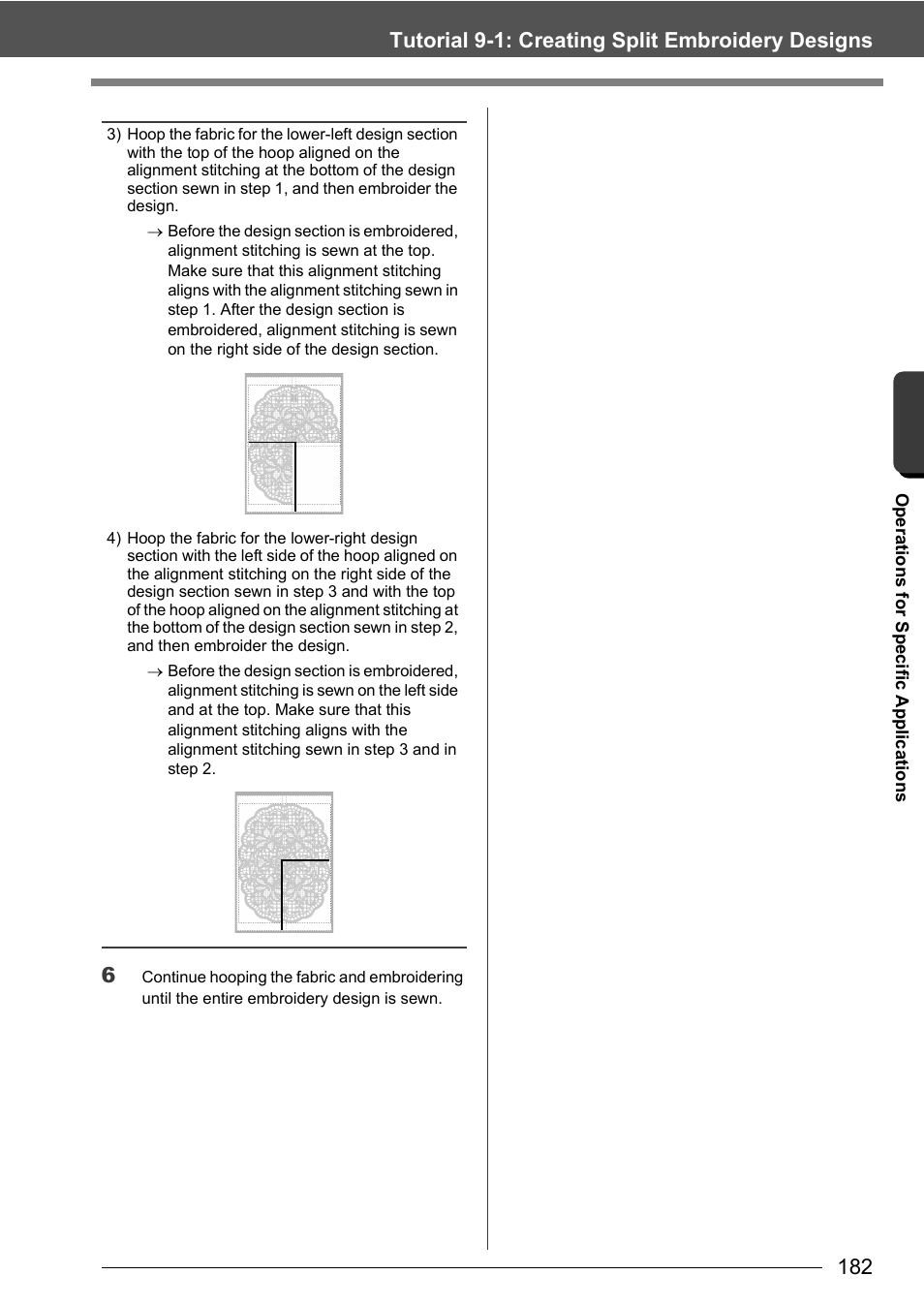 Tutorial 9-1: creating split embroidery designs 6 | Baby Lock Palette 10 (ECS10) Instruction Manual User Manual | Page 183 / 356