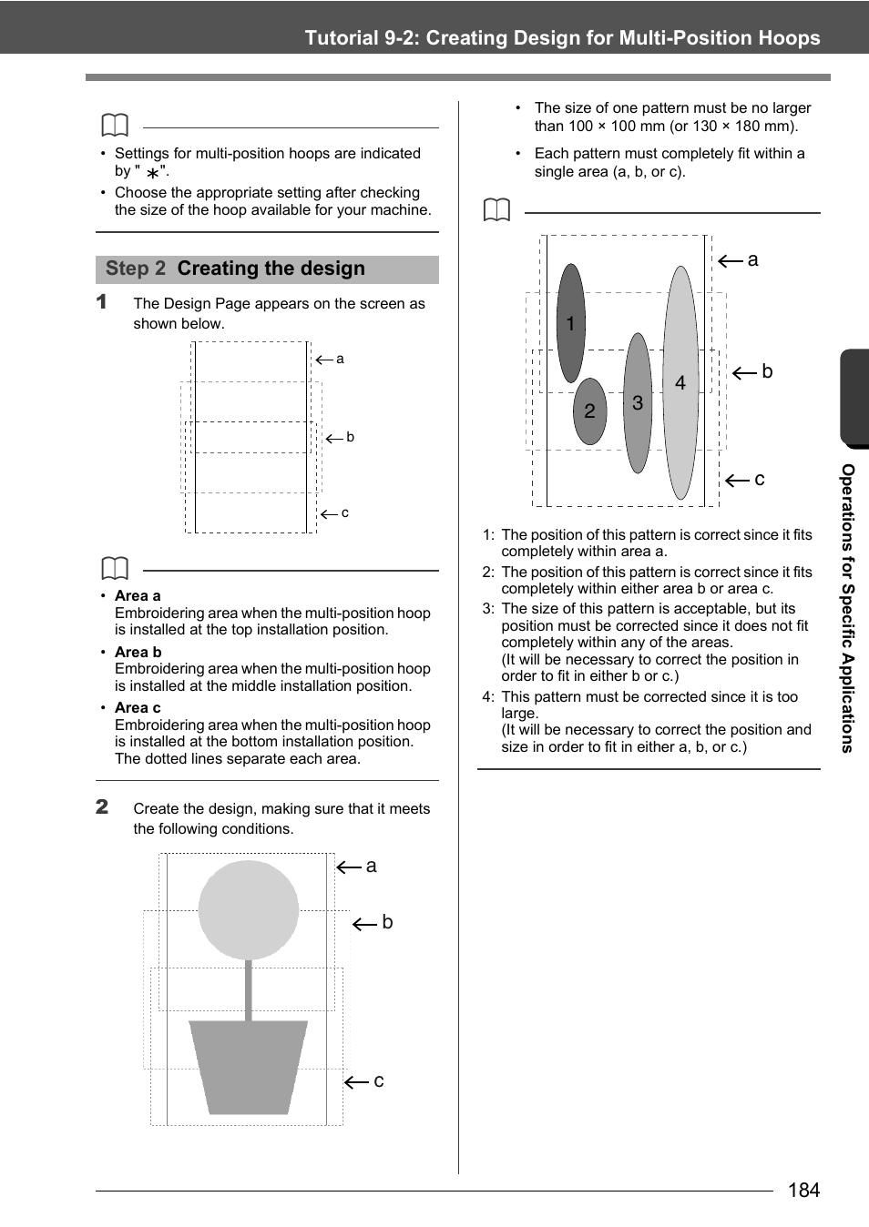 Step 2 creating the design, Ab c, Ab c 4 3 2 1 | Baby Lock Palette 10 (ECS10) Instruction Manual User Manual | Page 185 / 356
