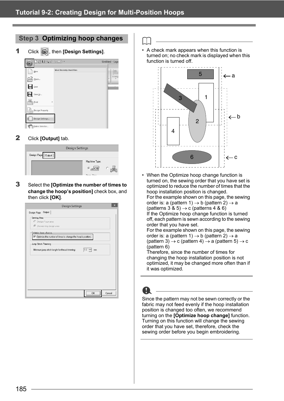 Step 3 optimizing hoop changes | Baby Lock Palette 10 (ECS10) Instruction Manual User Manual | Page 186 / 356