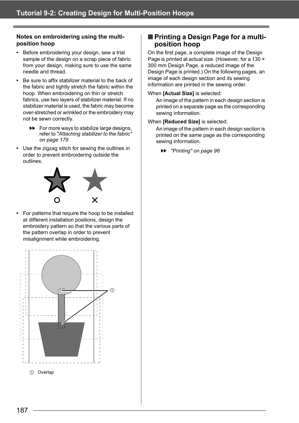 Printing a design page for a multi- position hoop | Baby Lock Palette 10 (ECS10) Instruction Manual User Manual | Page 188 / 356