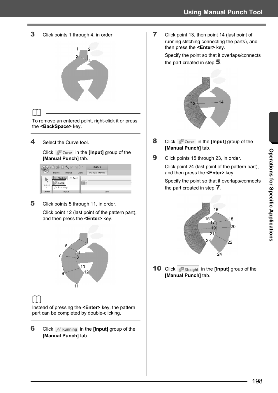 Using manual punch tool 3 | Baby Lock Palette 10 (ECS10) Instruction Manual User Manual | Page 199 / 356