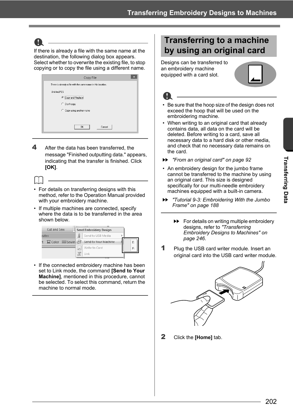 Transferring embroidery designs to machines 4 | Baby Lock Palette 10 (ECS10) Instruction Manual User Manual | Page 203 / 356