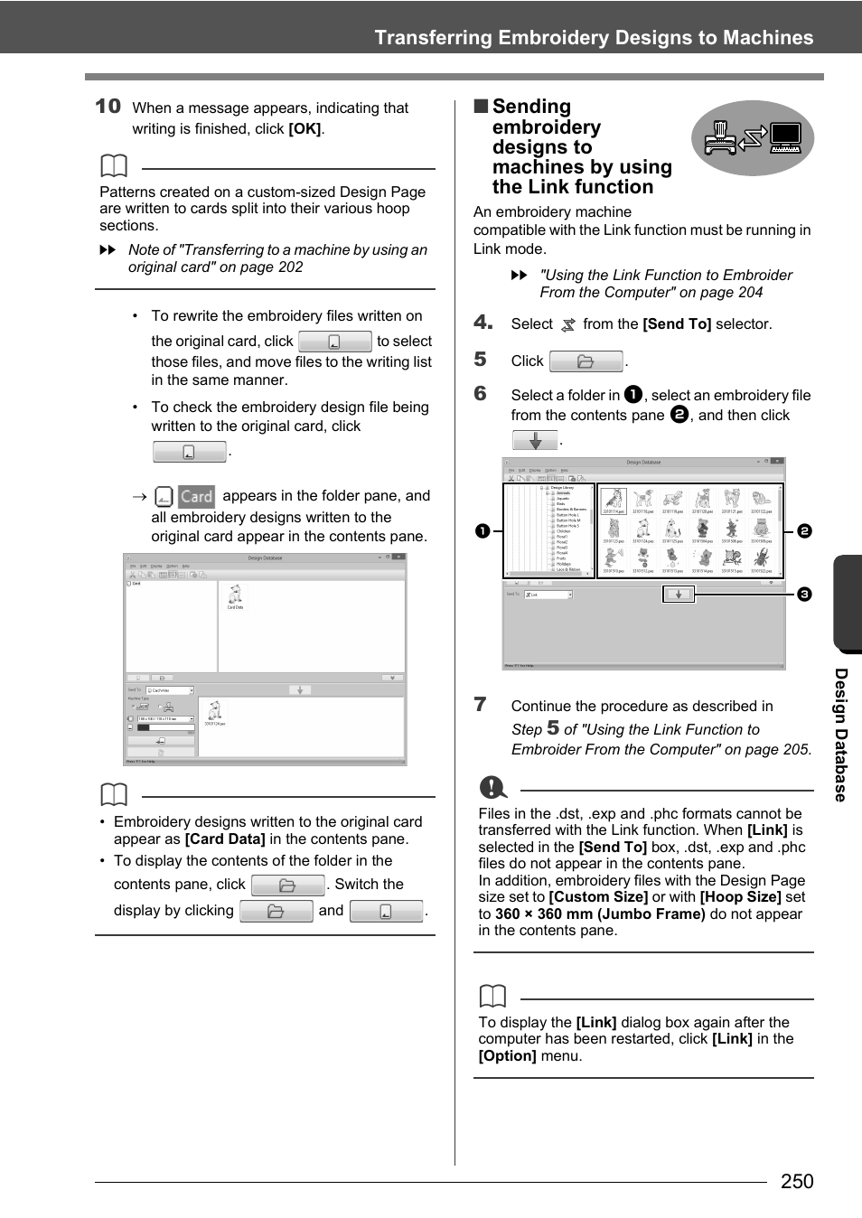 Transferring embroidery designs to machines 10 | Baby Lock Palette 10 (ECS10) Instruction Manual User Manual | Page 251 / 356