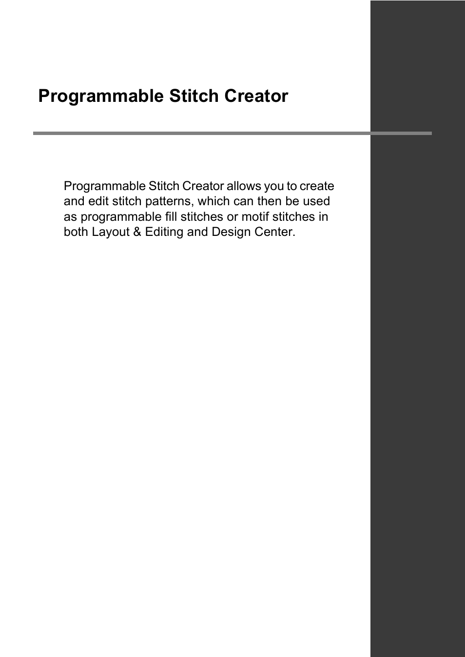 Programmable stitch creator | Baby Lock Palette 10 (ECS10) Instruction Manual User Manual | Page 259 / 356