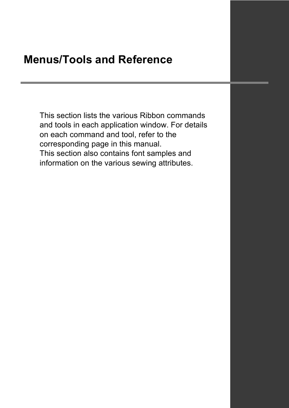 Menus/tools and reference | Baby Lock Palette 10 (ECS10) Instruction Manual User Manual | Page 307 / 356