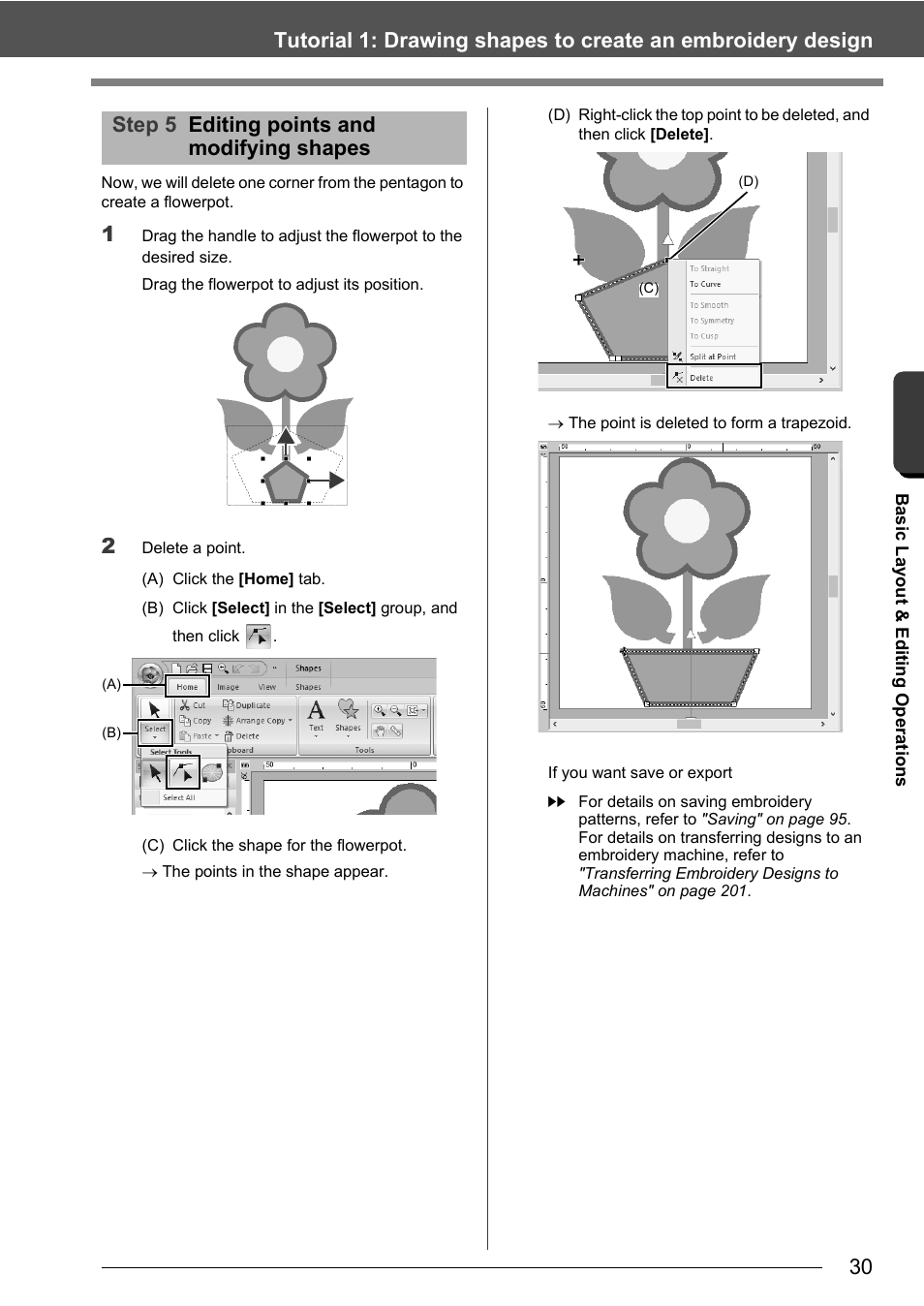 Step 5 editing points and modifying shapes | Baby Lock Palette 10 (ECS10) Instruction Manual User Manual | Page 31 / 356