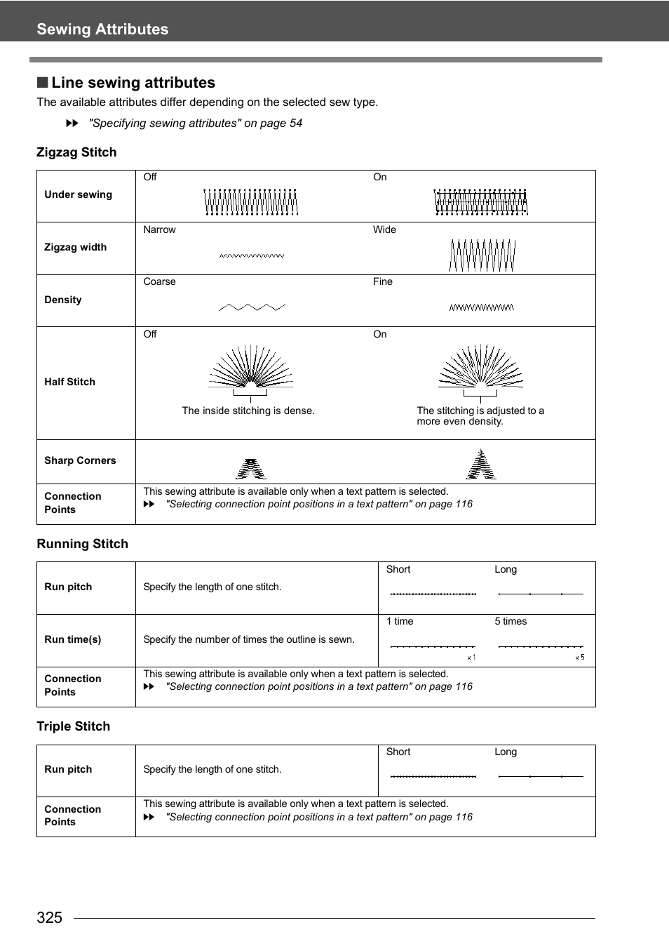 325 sewing attributes ■ line sewing attributes | Baby Lock Palette 10 (ECS10) Instruction Manual User Manual | Page 326 / 356