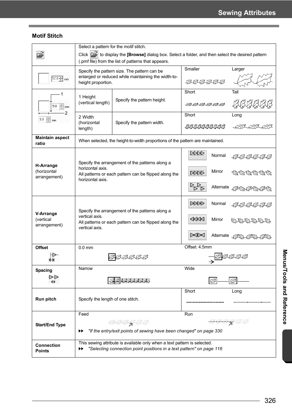 Sewing attributes | Baby Lock Palette 10 (ECS10) Instruction Manual User Manual | Page 327 / 356