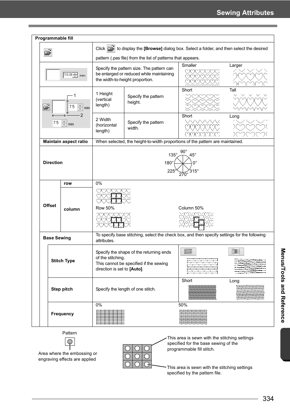 Sewing attributes | Baby Lock Palette 10 (ECS10) Instruction Manual User Manual | Page 335 / 356