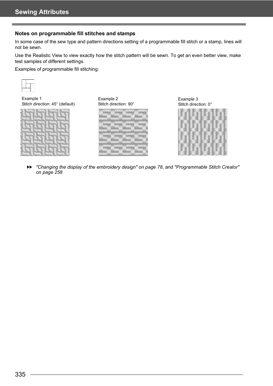 335 sewing attributes | Baby Lock Palette 10 (ECS10) Instruction Manual User Manual | Page 336 / 356
