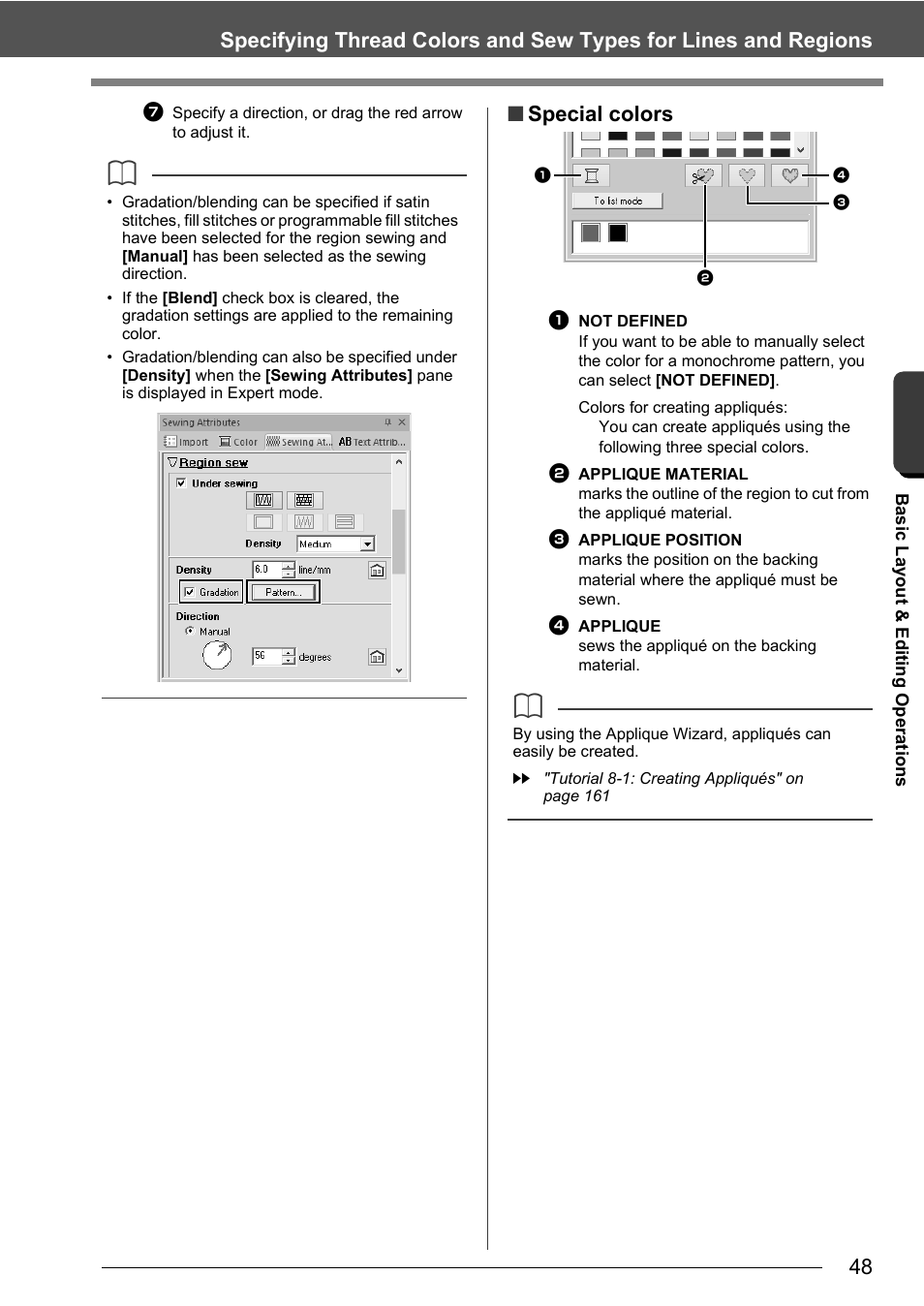 Special colors | Baby Lock Palette 10 (ECS10) Instruction Manual User Manual | Page 49 / 356