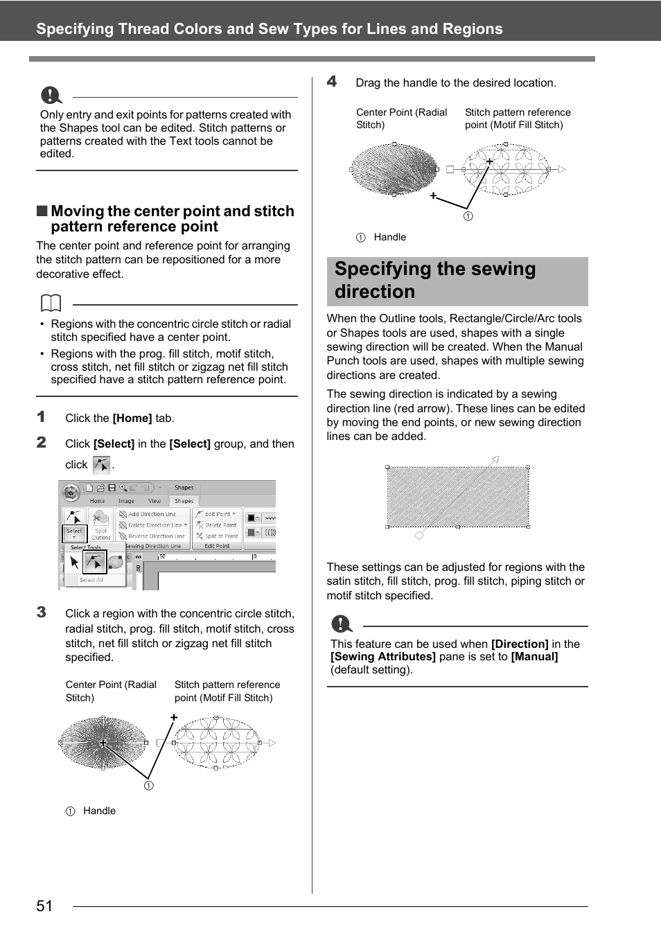 Specifying the sewing direction | Baby Lock Palette 10 (ECS10) Instruction Manual User Manual | Page 52 / 356