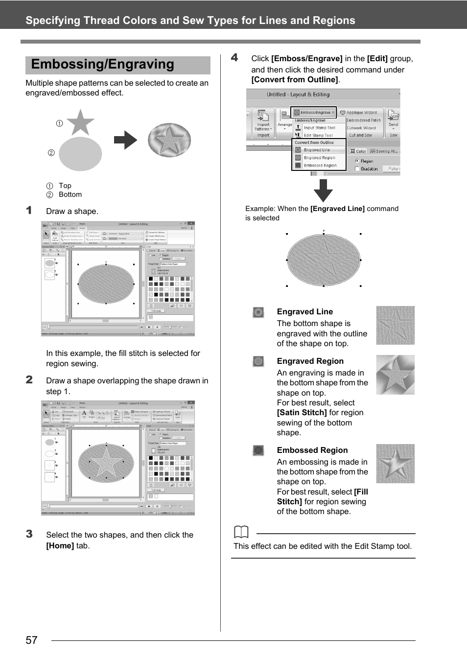 Embossing/engraving | Baby Lock Palette 10 (ECS10) Instruction Manual User Manual | Page 58 / 356