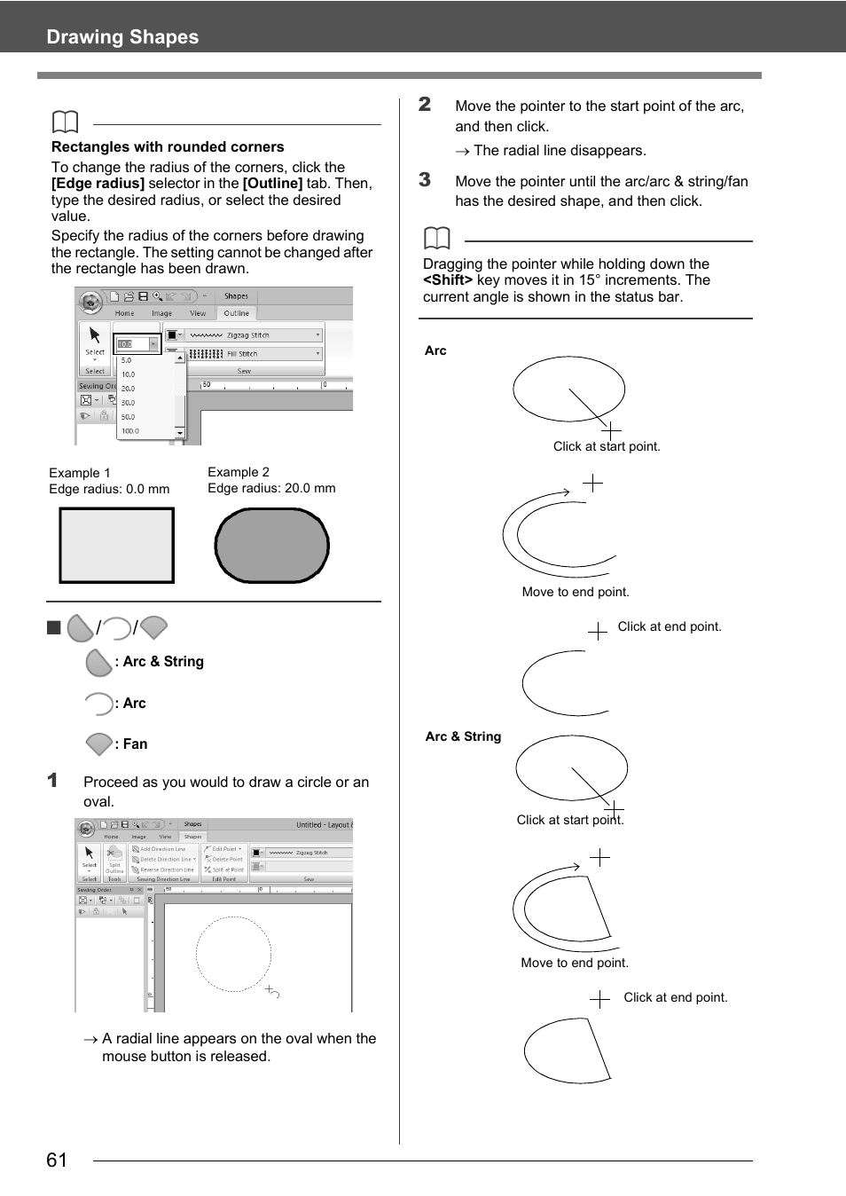 61 drawing shapes | Baby Lock Palette 10 (ECS10) Instruction Manual User Manual | Page 62 / 356