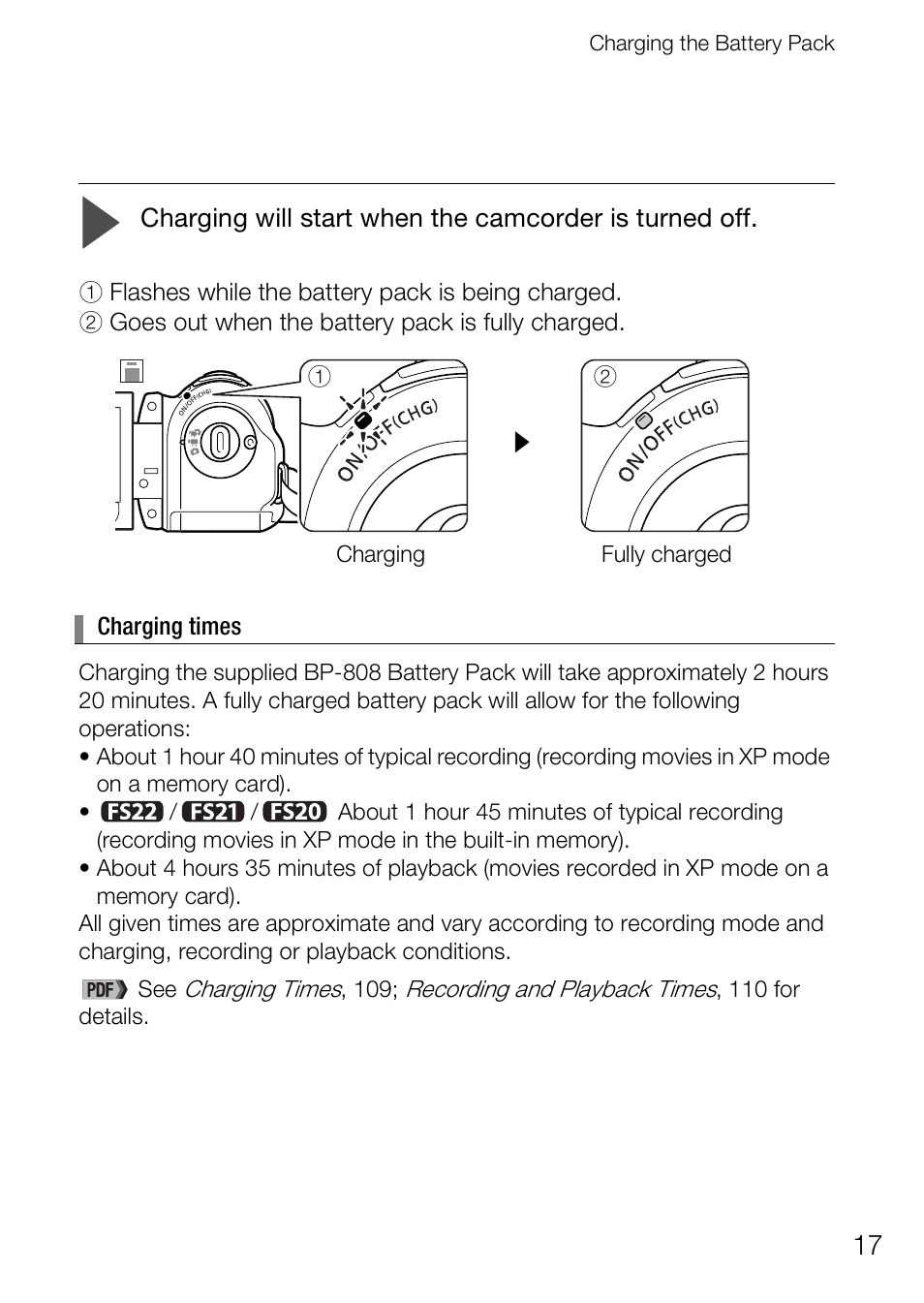 Canon Digital Video Camcorder FS200 User Manual | Page 17 / 50