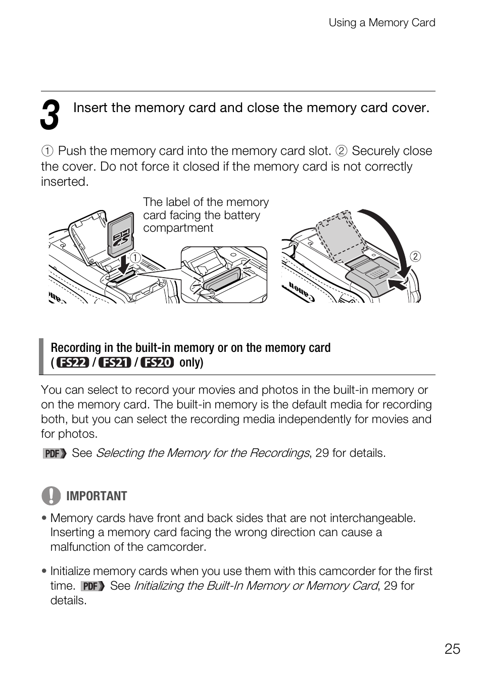 Canon Digital Video Camcorder FS200 User Manual | Page 25 / 50