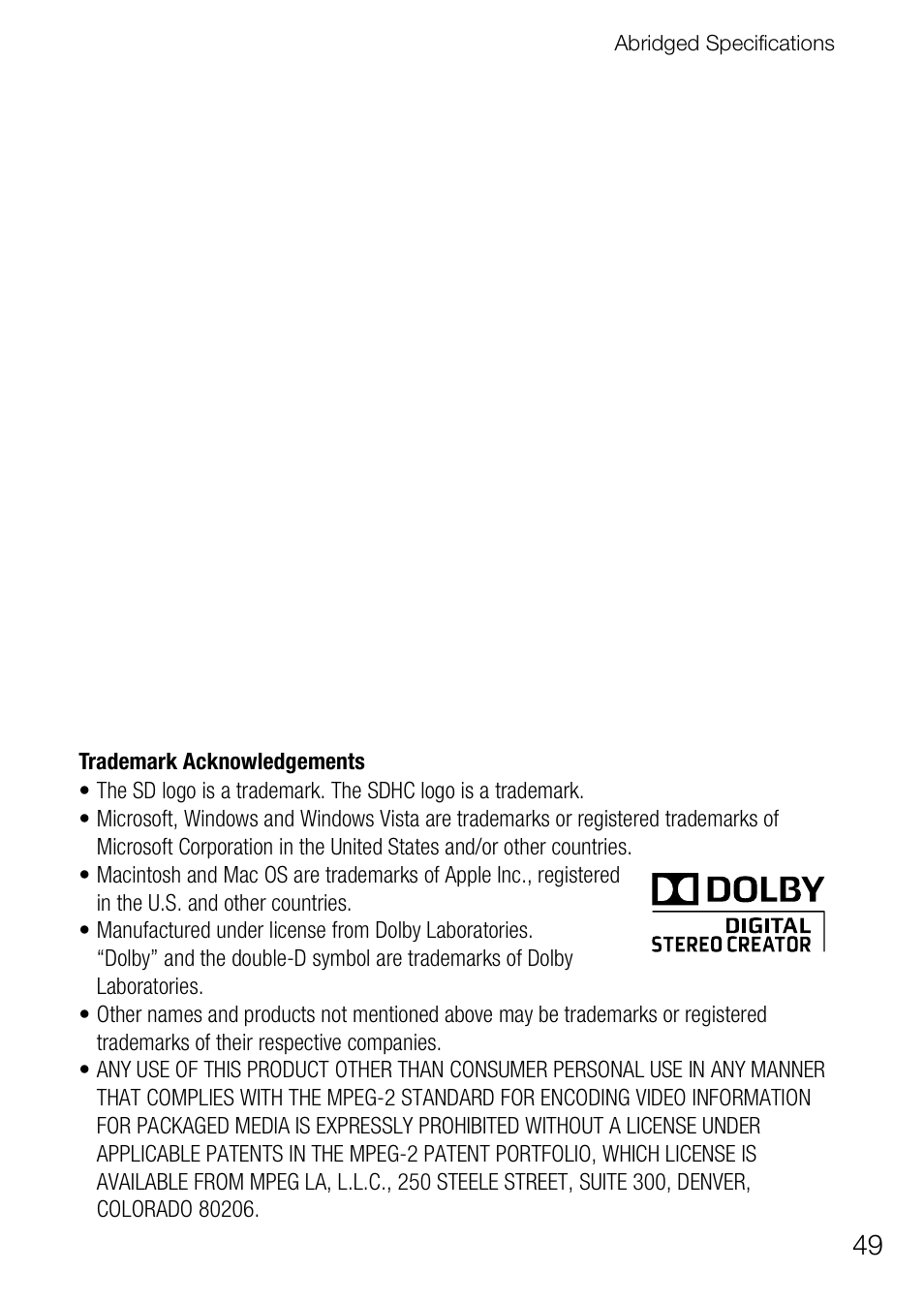 Canon Digital Video Camcorder FS200 User Manual | Page 49 / 50