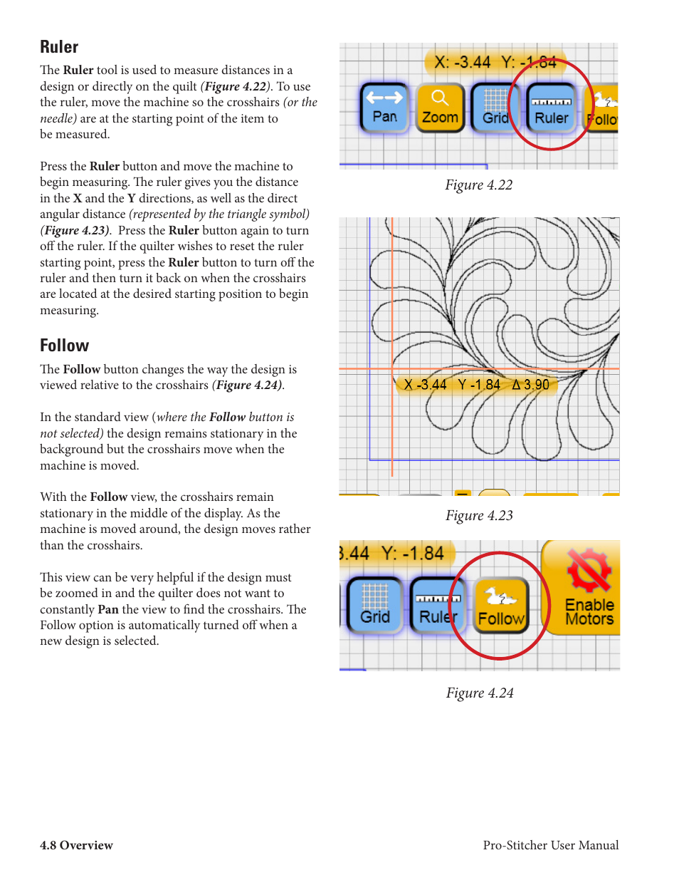 Ruler, Follow | Baby Lock ProStitcher Version 14.04.0051 (BLPS2) Instruction and Reference Guide User Manual | Page 27 / 75