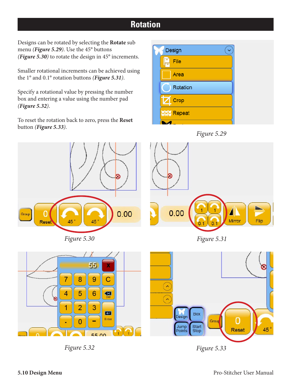 Rotation | Baby Lock ProStitcher Version 14.04.0051 (BLPS2) Instruction and Reference Guide User Manual | Page 37 / 75