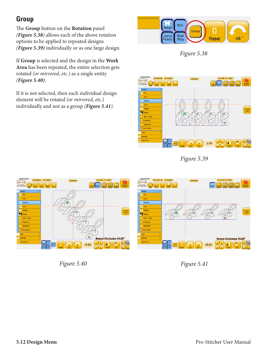 Group | Baby Lock ProStitcher Version 14.04.0051 (BLPS2) Instruction and Reference Guide User Manual | Page 39 / 75
