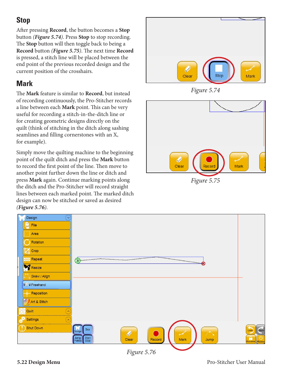 Stop, Mark | Baby Lock ProStitcher Version 14.04.0051 (BLPS2) Instruction and Reference Guide User Manual | Page 49 / 75