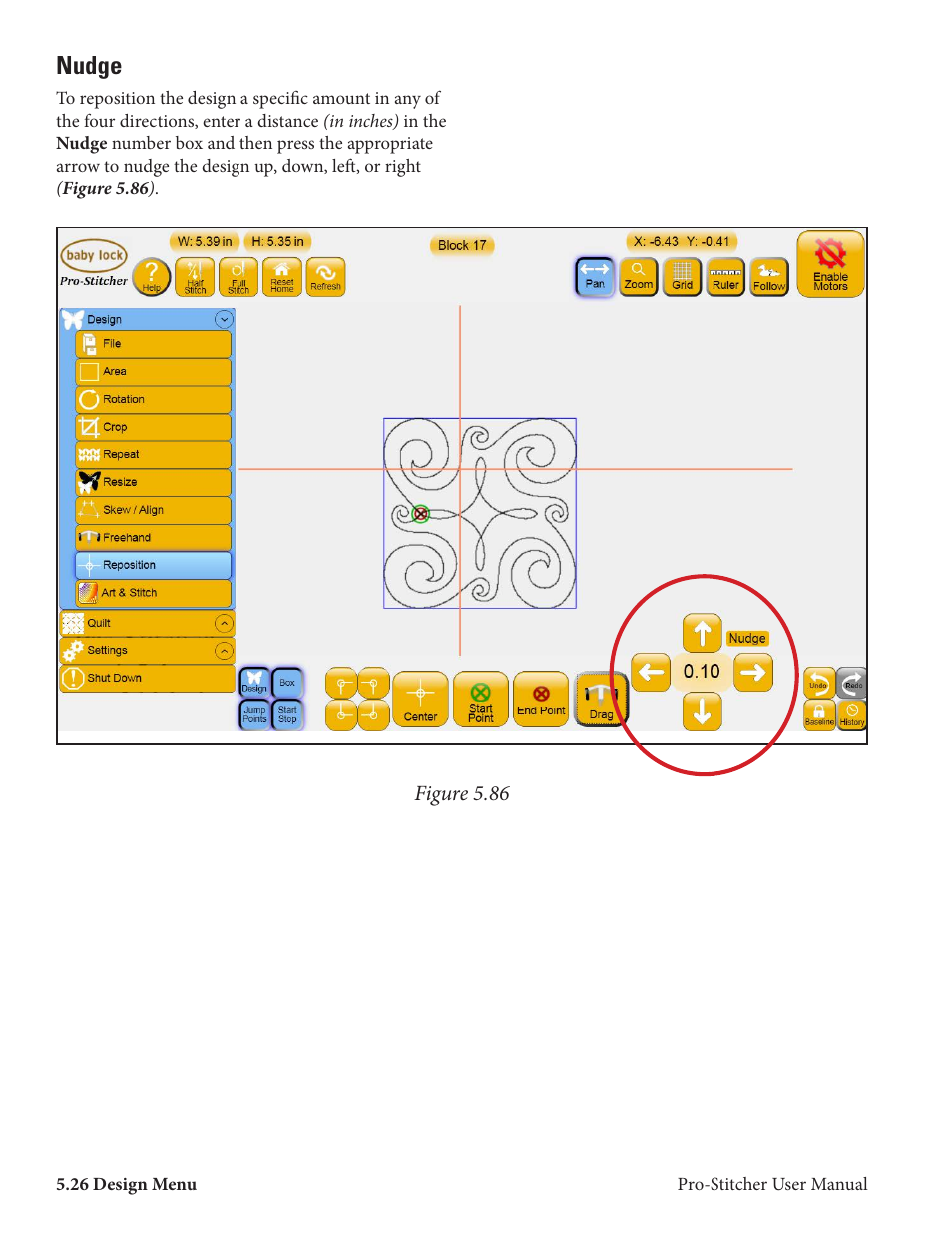 Nudge | Baby Lock ProStitcher Version 14.04.0051 (BLPS2) Instruction and Reference Guide User Manual | Page 53 / 75
