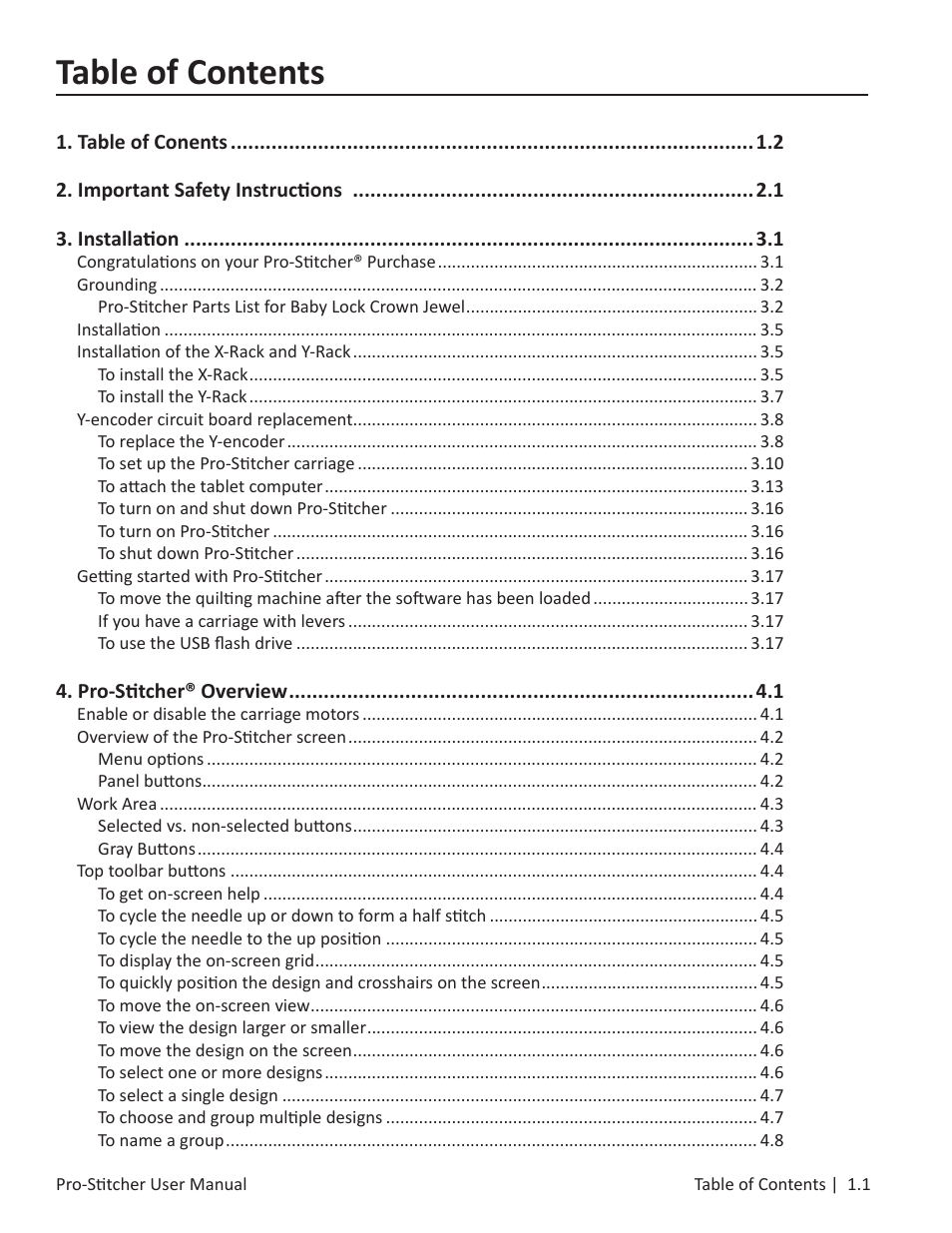 Baby Lock ProStitcher Version 14.04.0051 (BLPS3) Instruction and Reference Guide User Manual | Page 2 / 97