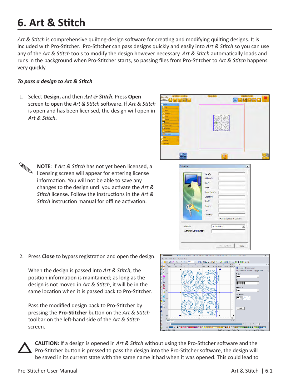 6 art & stitch, Art & stitch | Baby Lock ProStitcher Version 14.04.0051 (BLPS3) Instruction and Reference Guide User Manual | Page 71 / 97