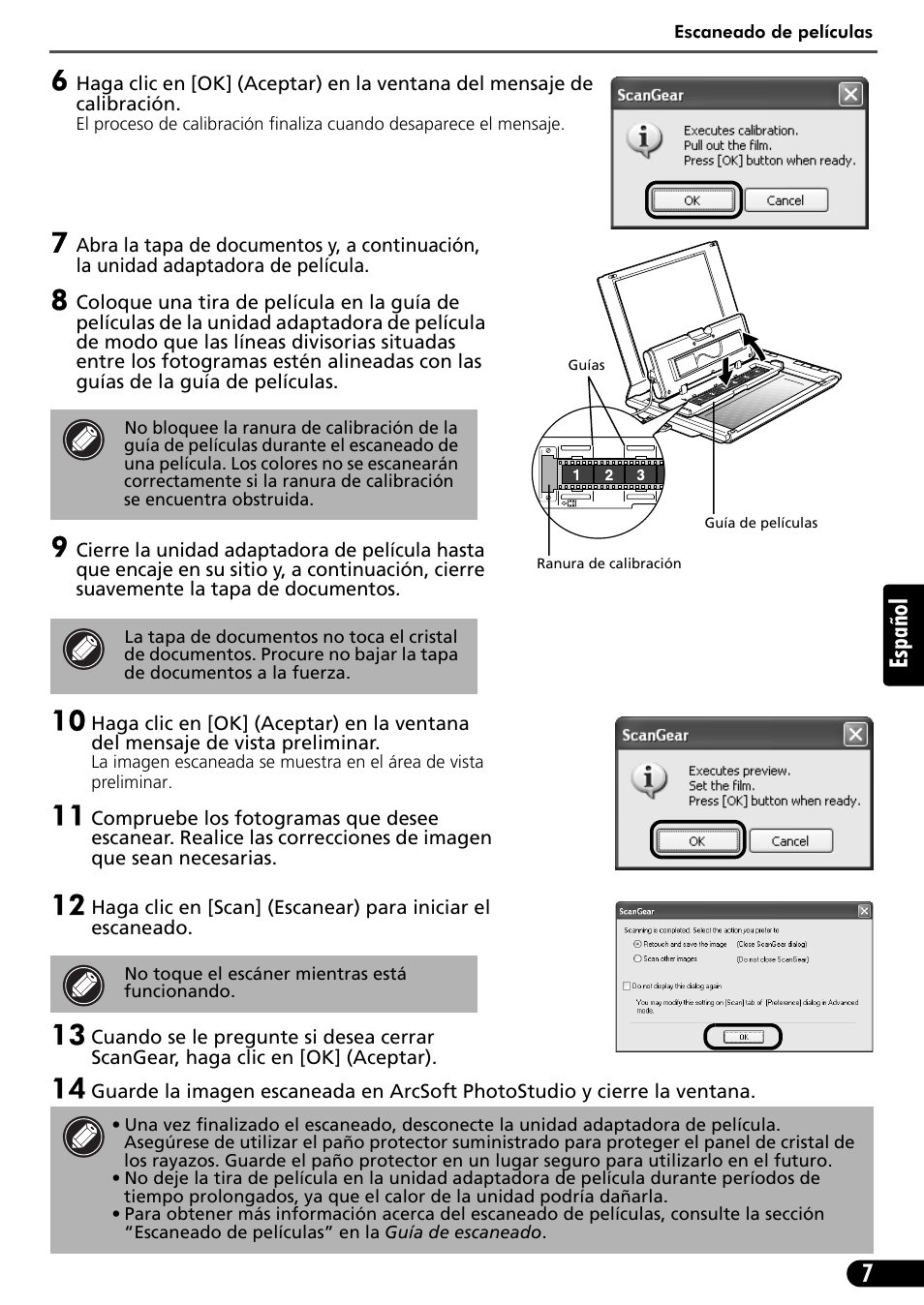 7español | Canon CANOSCAN LIDE 600F User Manual | Page 48 / 73