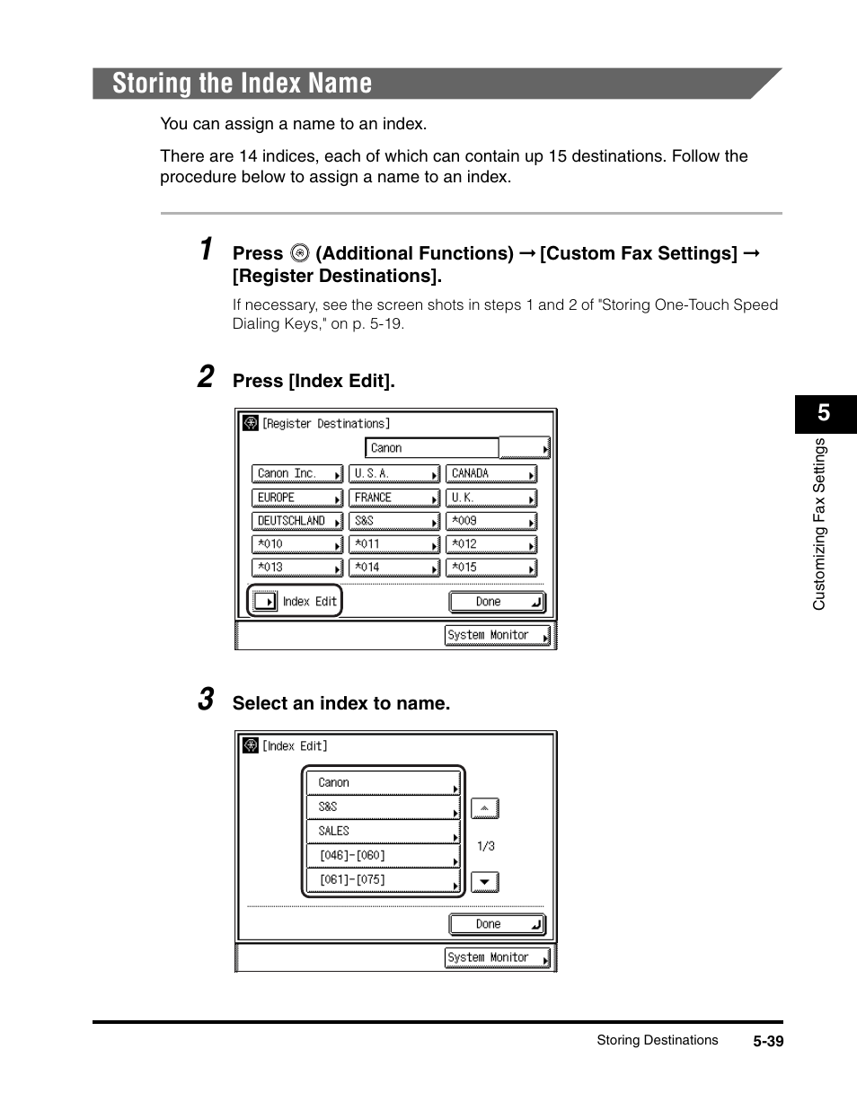 Storing the index name, Storing the index name -39 | Canon IMAGERUNNER 2230 User Manual | Page 205 / 352