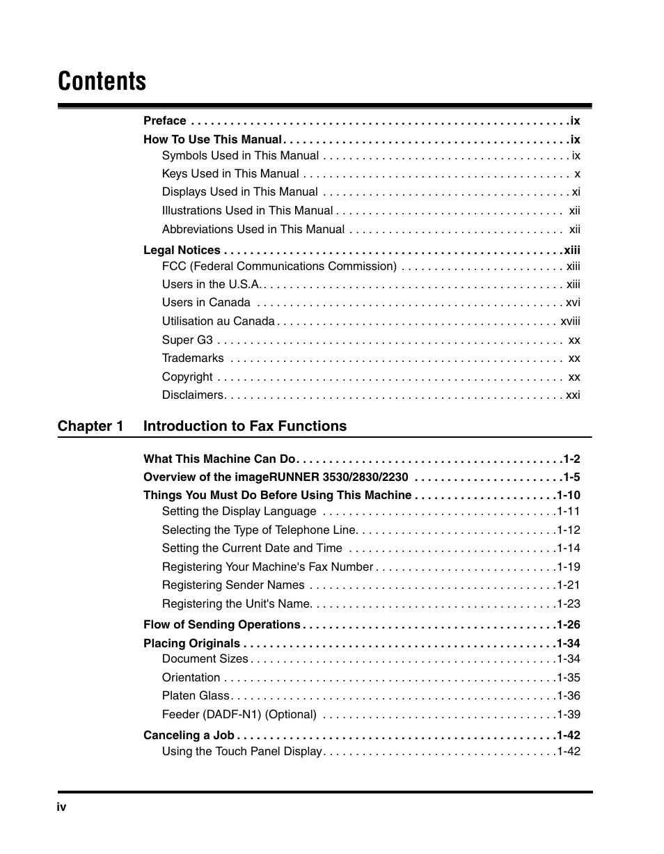 Canon IMAGERUNNER 2230 User Manual | Page 6 / 352