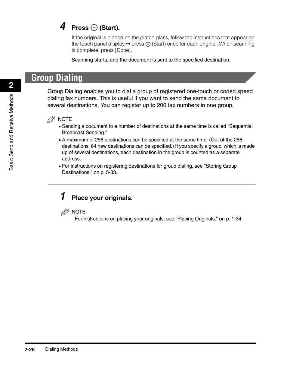 Group dialing, Group dialing -26 | Canon IMAGERUNNER 2230 User Manual | Page 98 / 352
