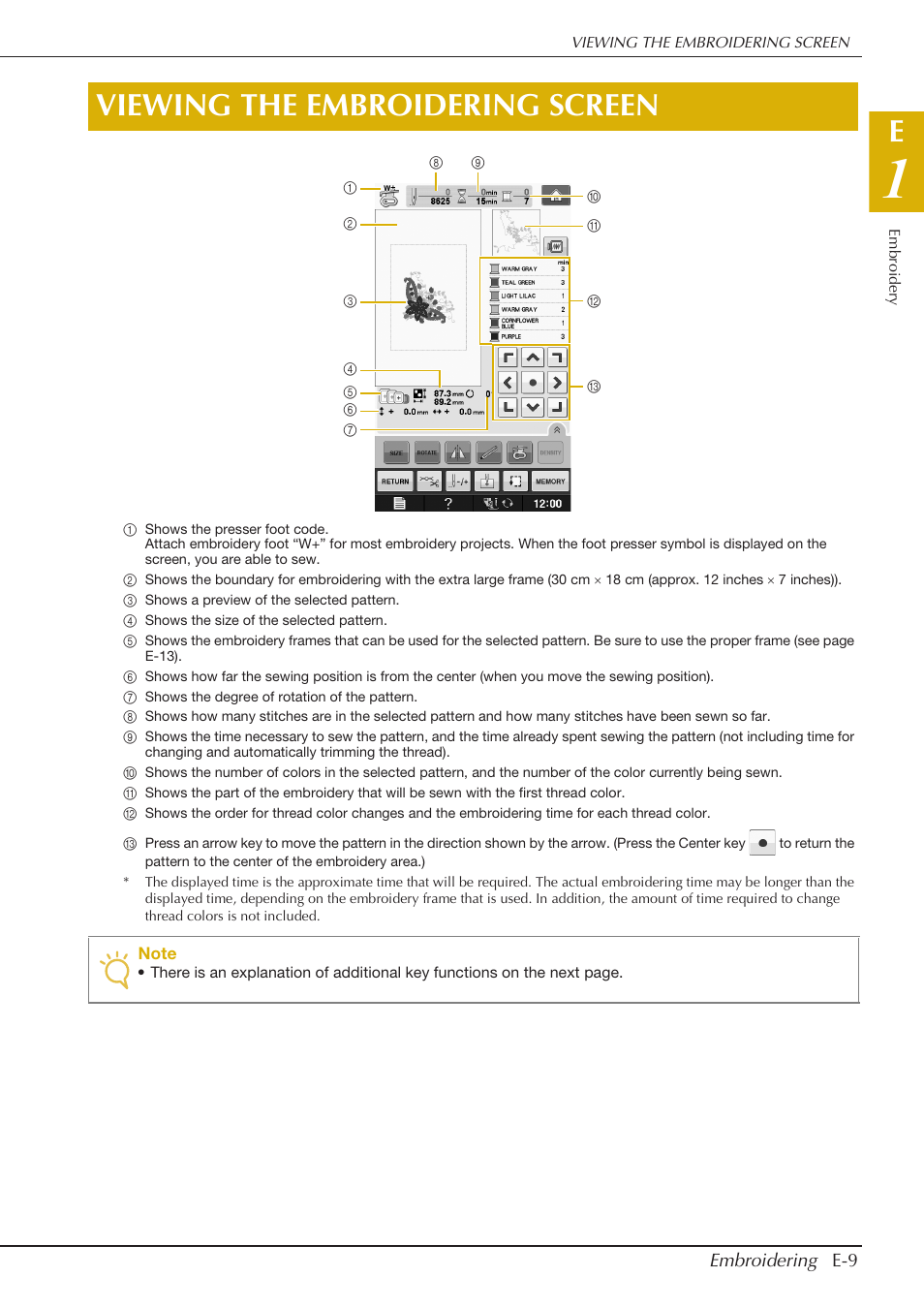 Viewing the embroidering screen | Baby Lock Spirit (BLPY) Instruction and Reference Guide User Manual | Page 75 / 184