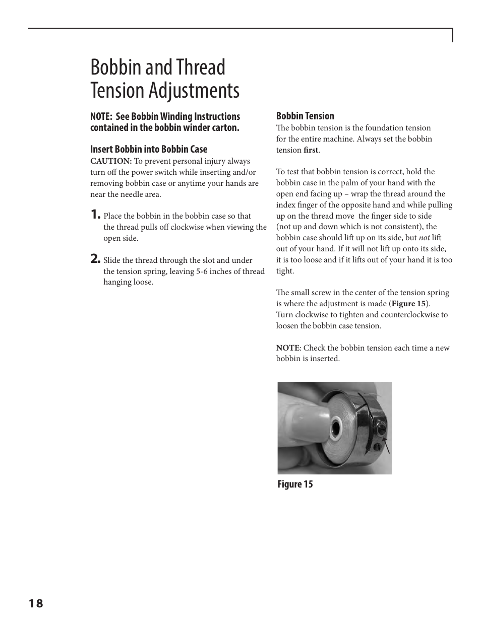 Bobbin and thread tension adjustments | Baby Lock Crown Jewel II (BLCJ18-2) Manual User Manual | Page 25 / 47