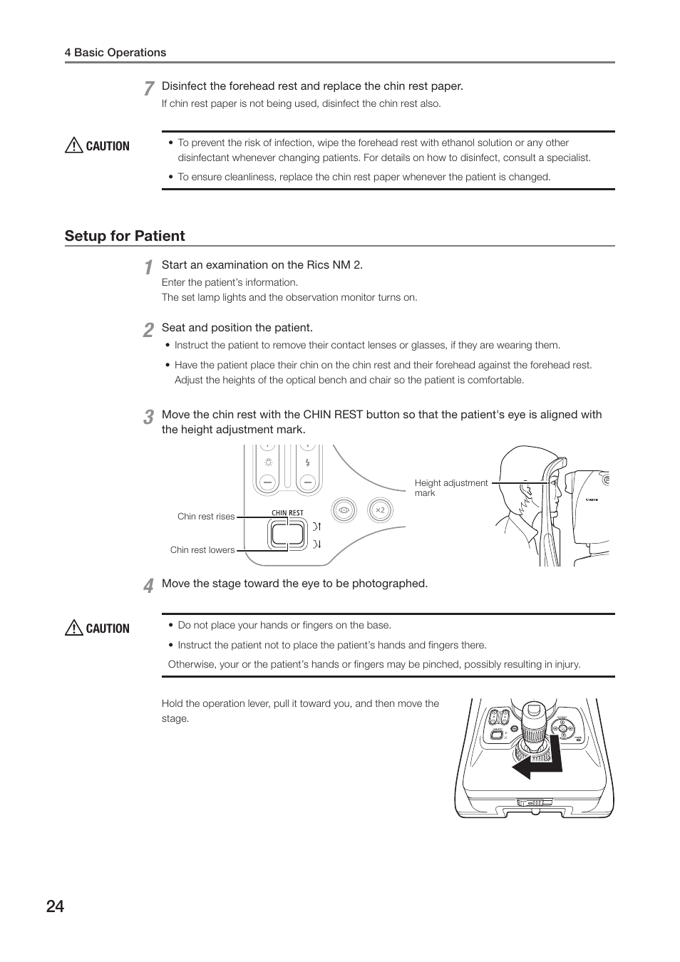 Setup for patient | Canon CR-2 User Manual | Page 24 / 48