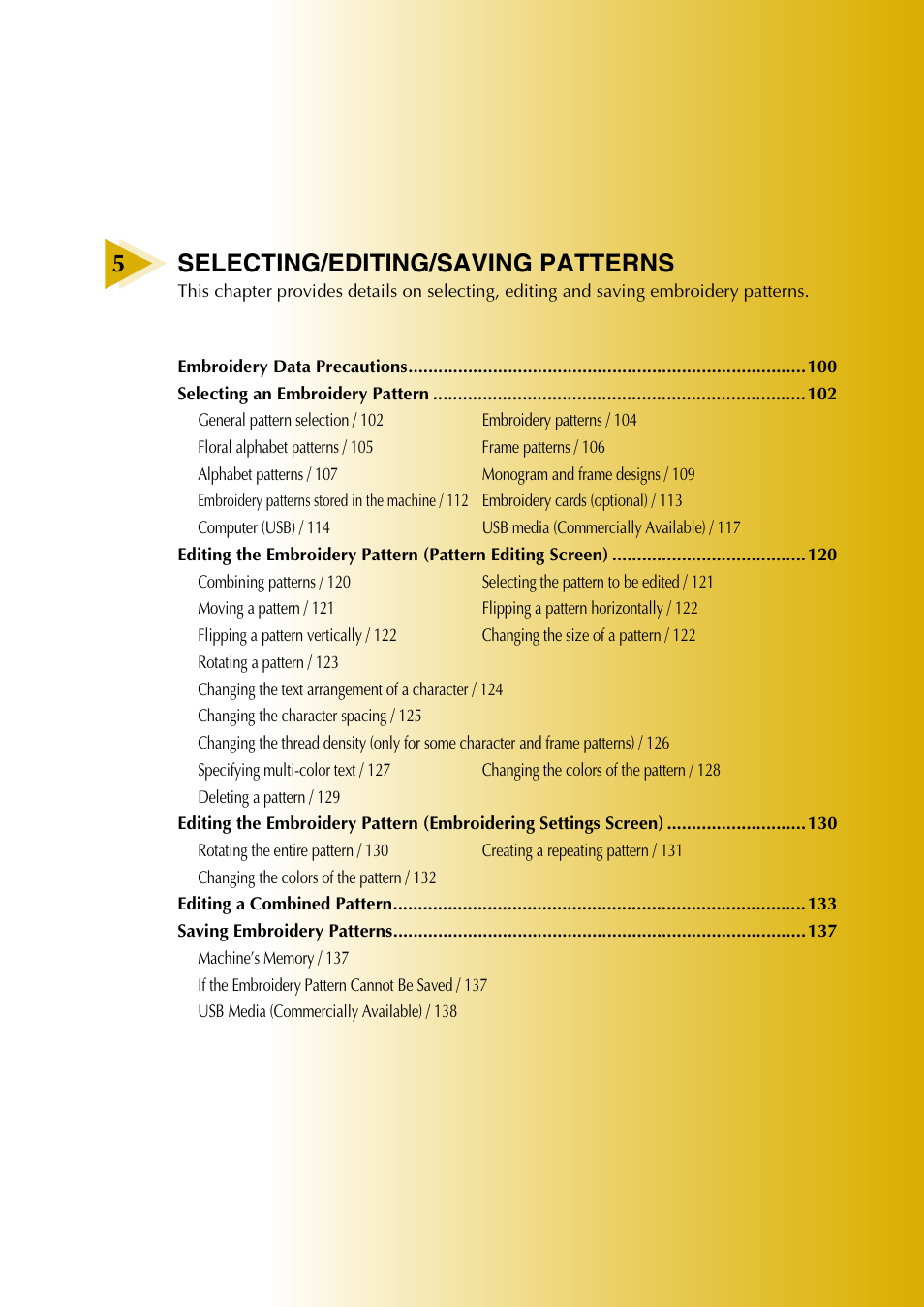 5selecting/editing/saving patterns | Baby Lock EmbroideryPro_BMP8_InstructionRef (BMP8) Instruction and Reference Guide User Manual | Page 116 / 238