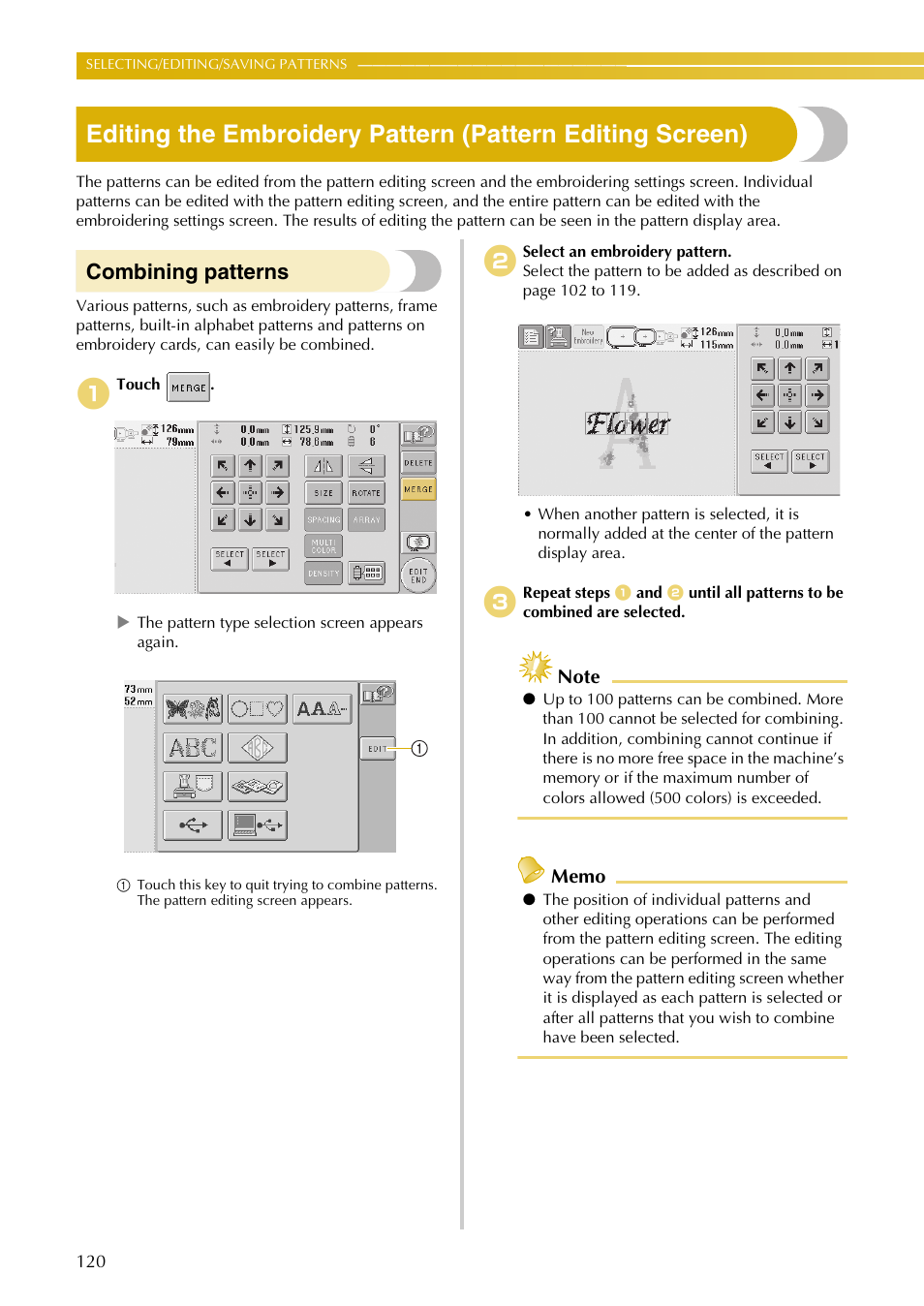 Combining patterns | Baby Lock EmbroideryPro_BMP8_InstructionRef (BMP8) Instruction and Reference Guide User Manual | Page 137 / 238