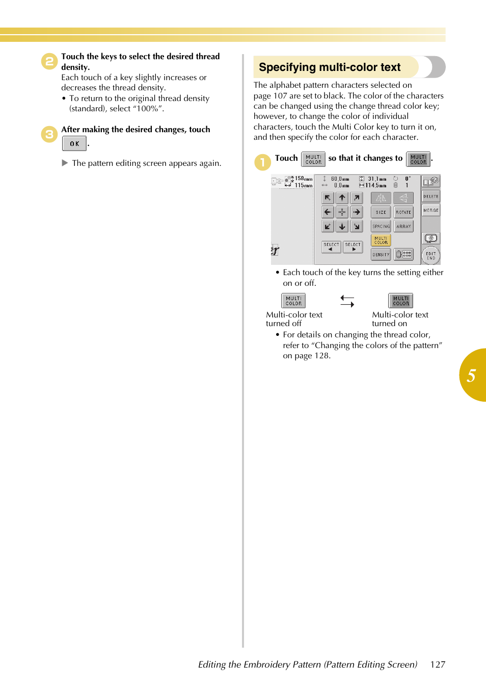 Specifying multi-color text | Baby Lock EmbroideryPro_BMP8_InstructionRef (BMP8) Instruction and Reference Guide User Manual | Page 144 / 238