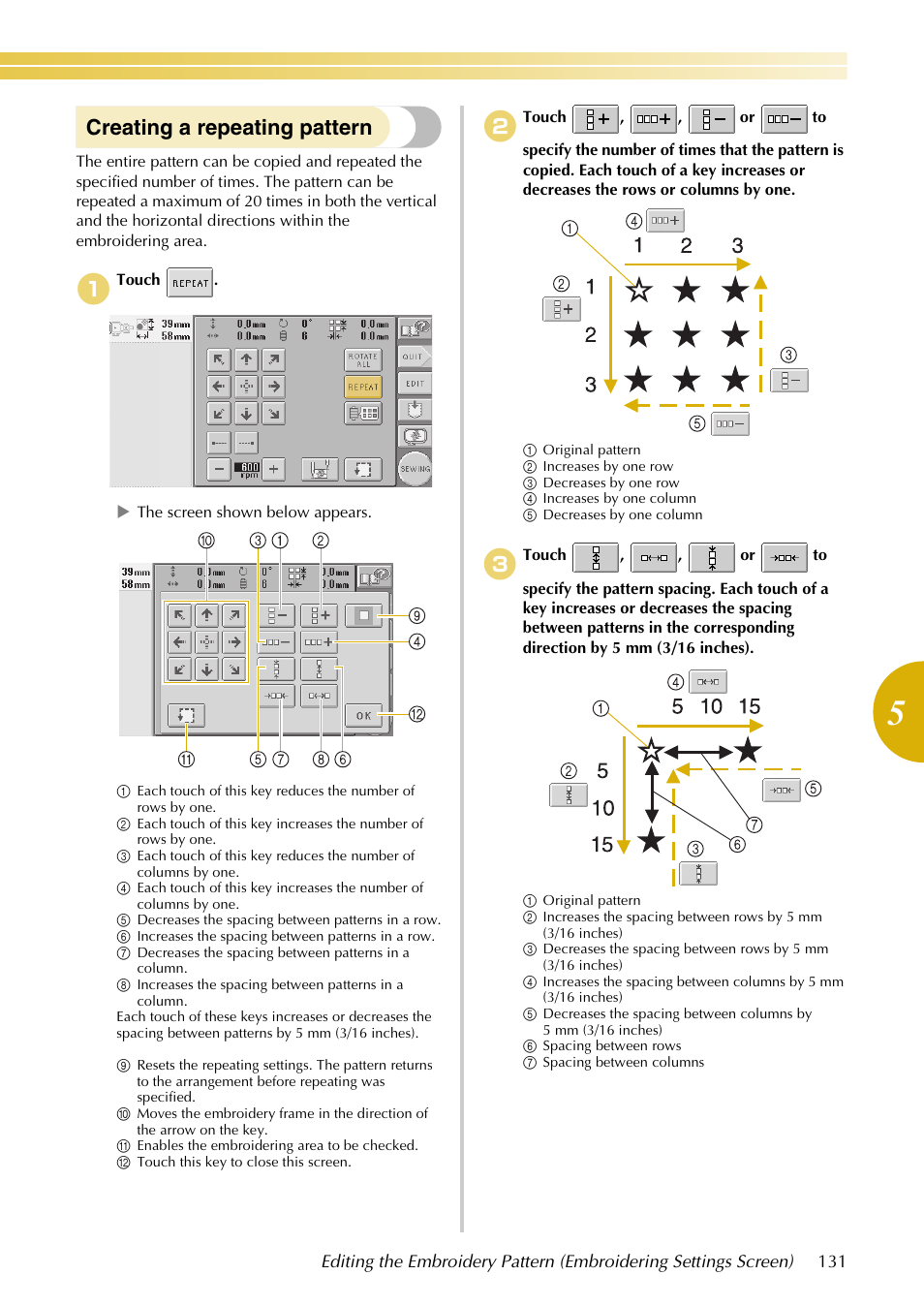 Creating a repeating pattern | Baby Lock EmbroideryPro_BMP8_InstructionRef (BMP8) Instruction and Reference Guide User Manual | Page 148 / 238
