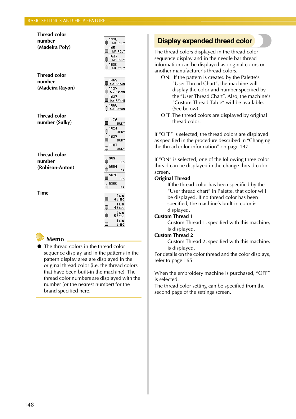 Display expanded thread color | Baby Lock EmbroideryPro_BMP8_InstructionRef (BMP8) Instruction and Reference Guide User Manual | Page 165 / 238