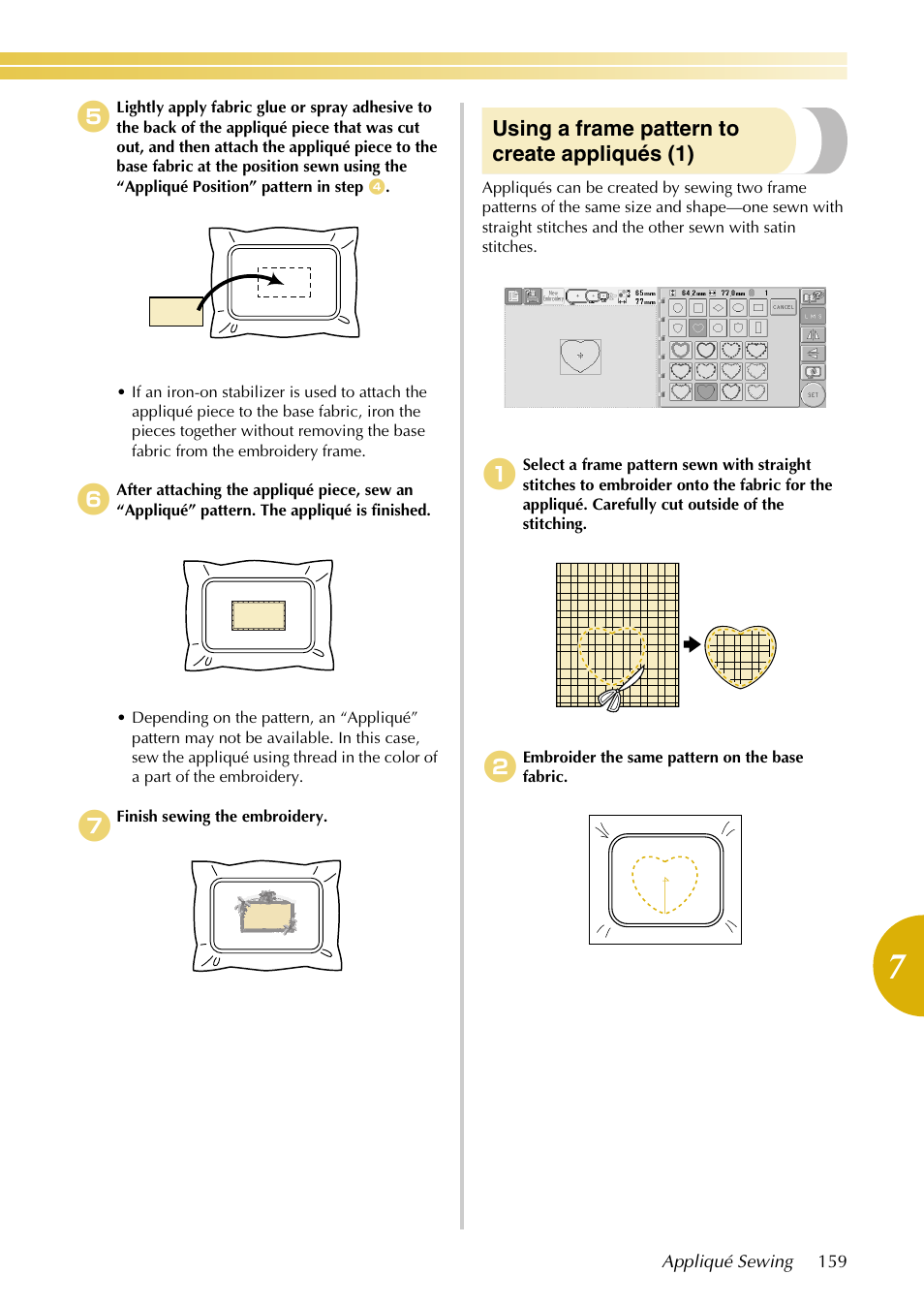 Using a frame pattern to create appliqués (1) | Baby Lock EmbroideryPro_BMP8_InstructionRef (BMP8) Instruction and Reference Guide User Manual | Page 176 / 238