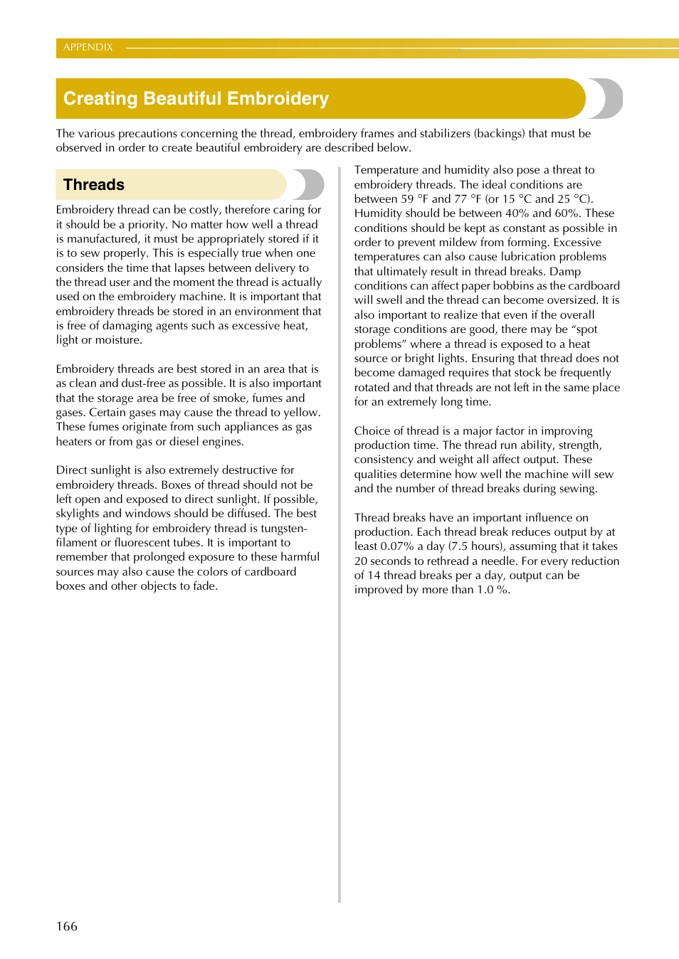 Creating beautiful embroidery, Threads | Baby Lock EmbroideryPro_BMP8_InstructionRef (BMP8) Instruction and Reference Guide User Manual | Page 183 / 238
