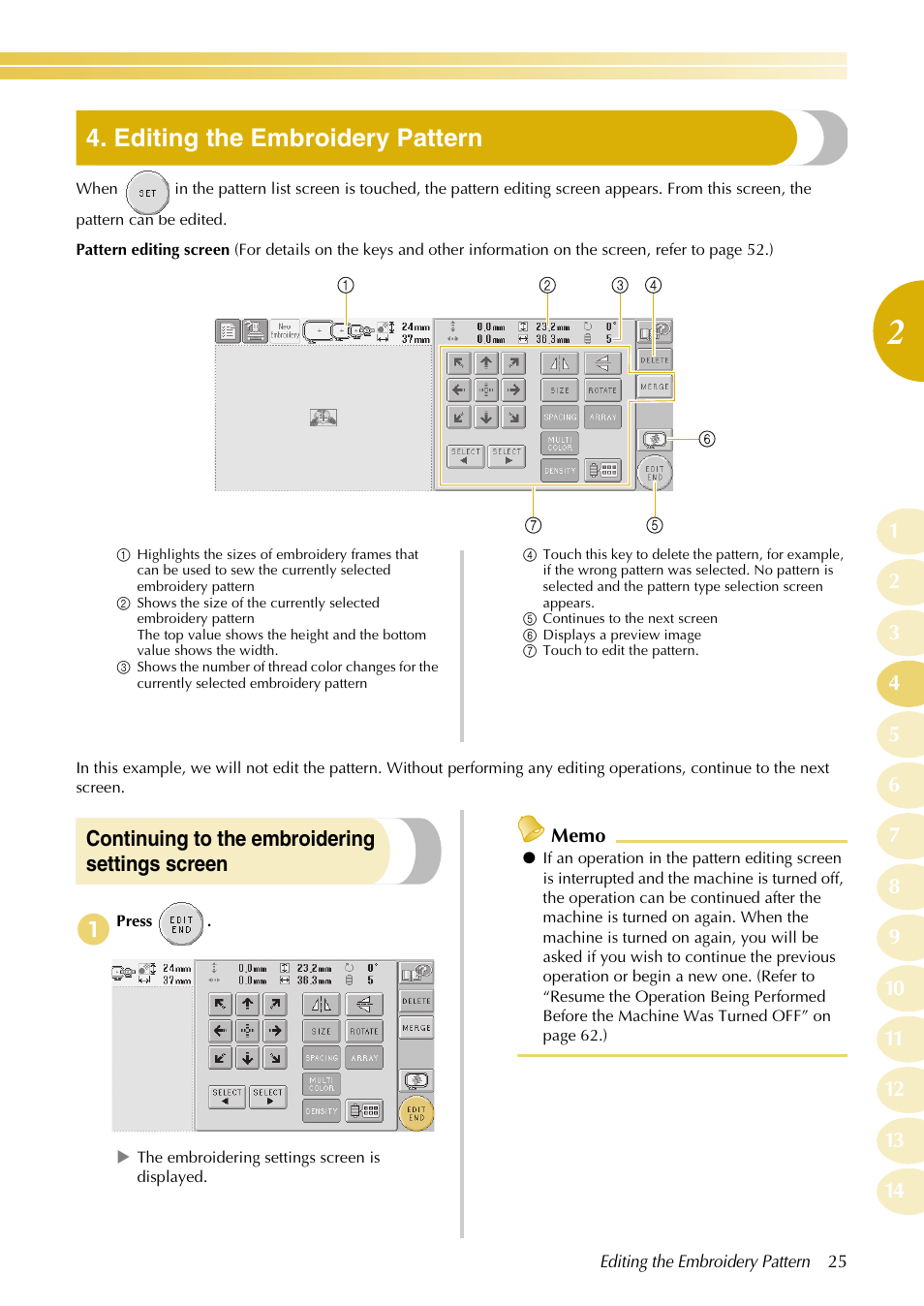 Editing the embroidery pattern | Baby Lock EmbroideryPro_BMP8_InstructionRef (BMP8) Instruction and Reference Guide User Manual | Page 42 / 238