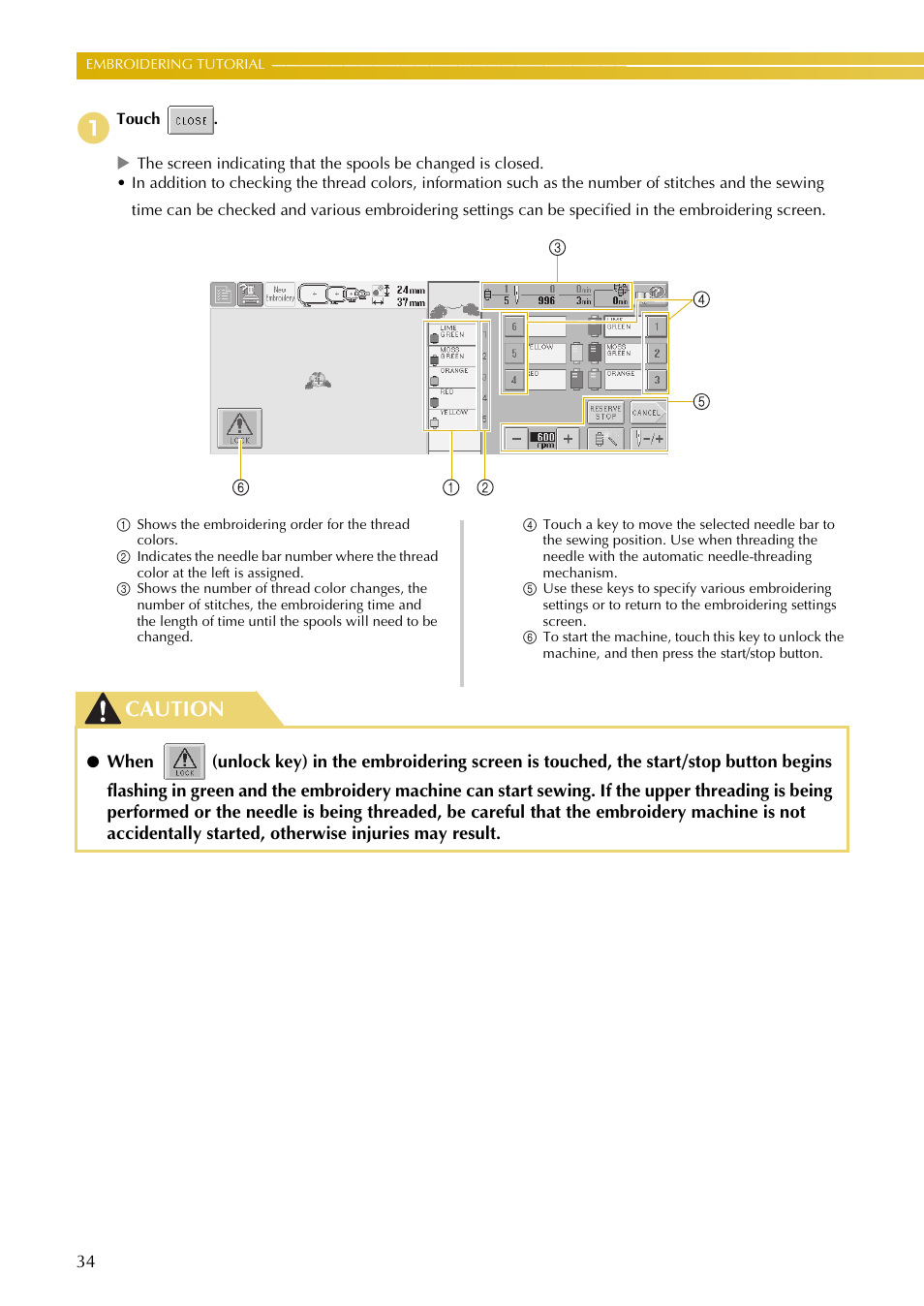 Caution | Baby Lock EmbroideryPro_BMP8_InstructionRef (BMP8) Instruction and Reference Guide User Manual | Page 51 / 238